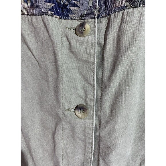 Vtg LL Bean Jacket Womens M Green 90s Southwest Tapestry Field Aztec Boho - Picture 9 of 15